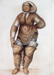 Eskimo (Inuit) Frau und Baby